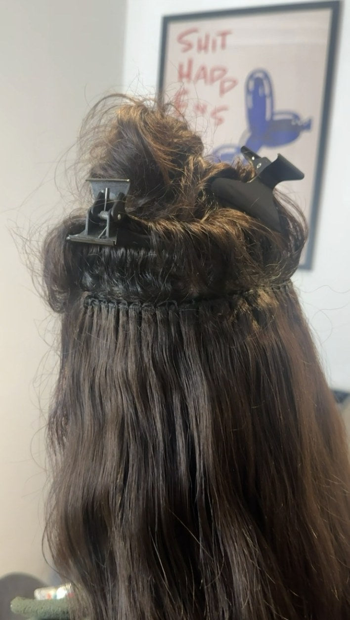 Weft extension rows during installation